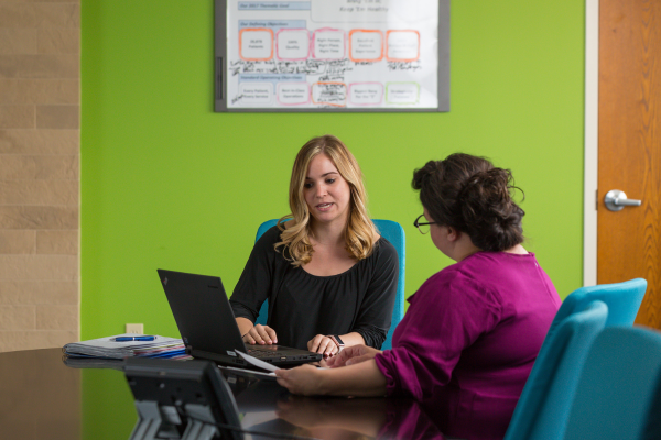 two girls during a meeting
